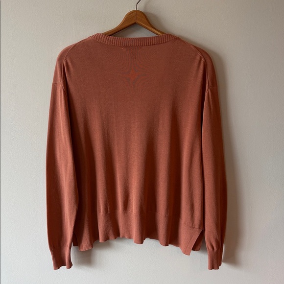 J Crew Summerweight Cotton V-Neck Cardigan Terracotta Size Medium - Picture 2 of 14